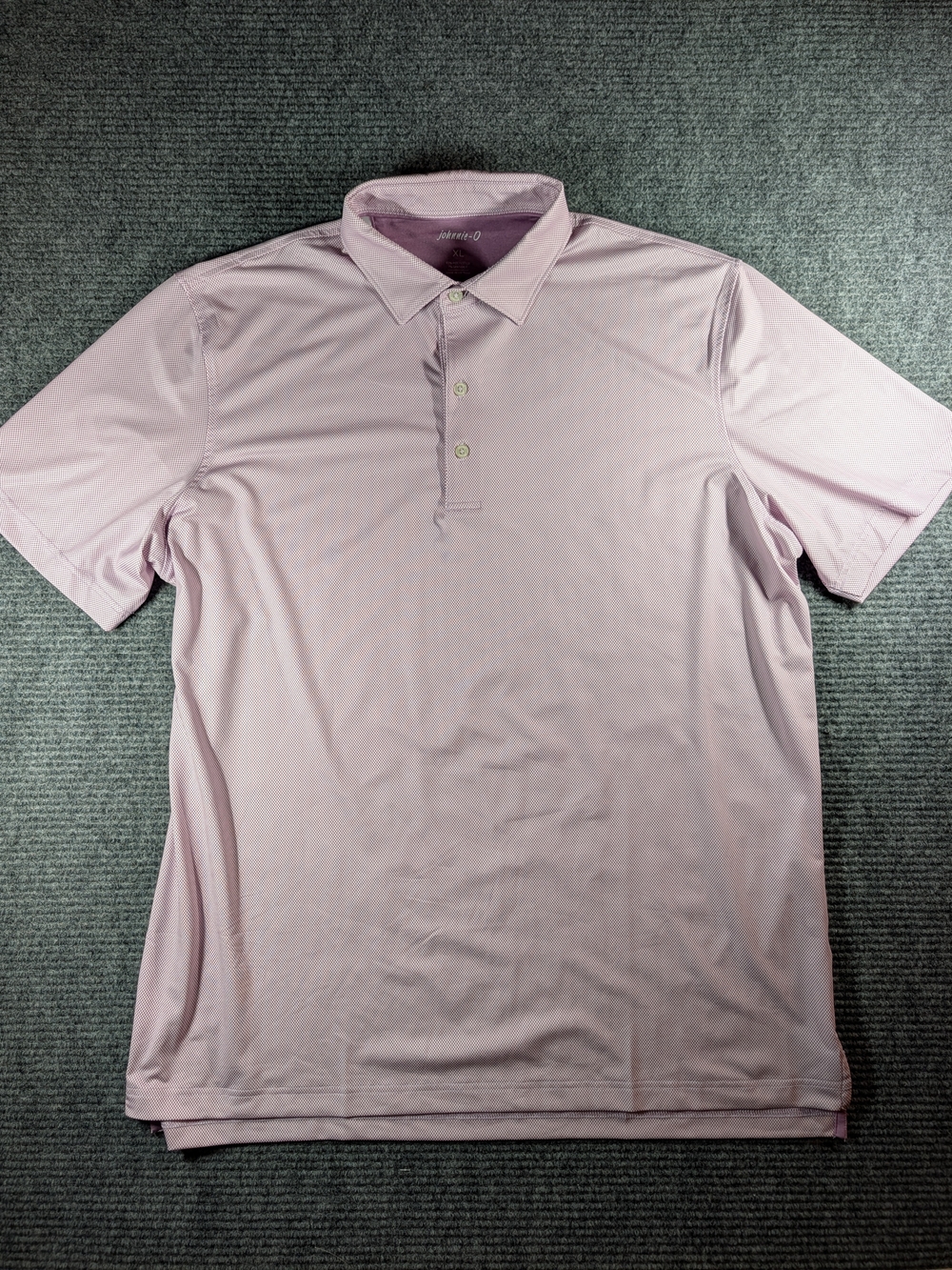 Johnnie-O Men's XL Lavender Geometric Short Sleeve Performance Polo Shirt